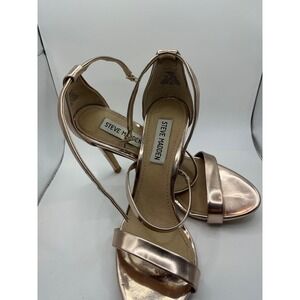 Steve Madden Sheena Rose Gold Metallic Strappy Stiletto Heels  Women Size 6.5